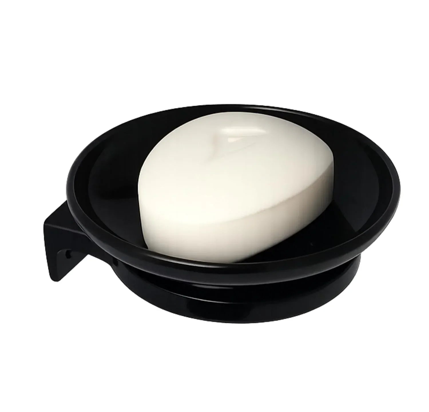 Ceramic Black Unbreakable Soap Dish  Round Glossy Finish (RB-121)