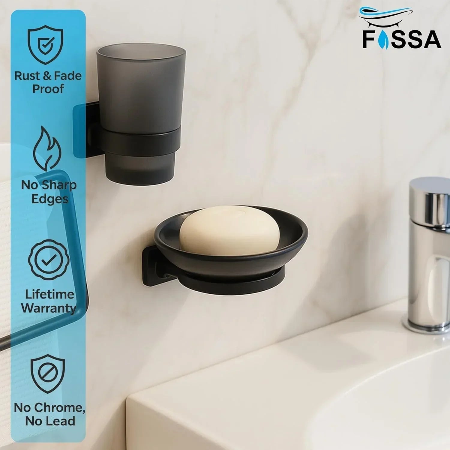 Ceramic Black Unbreakable Soap Dish  Round Glossy Finish (RB-121)