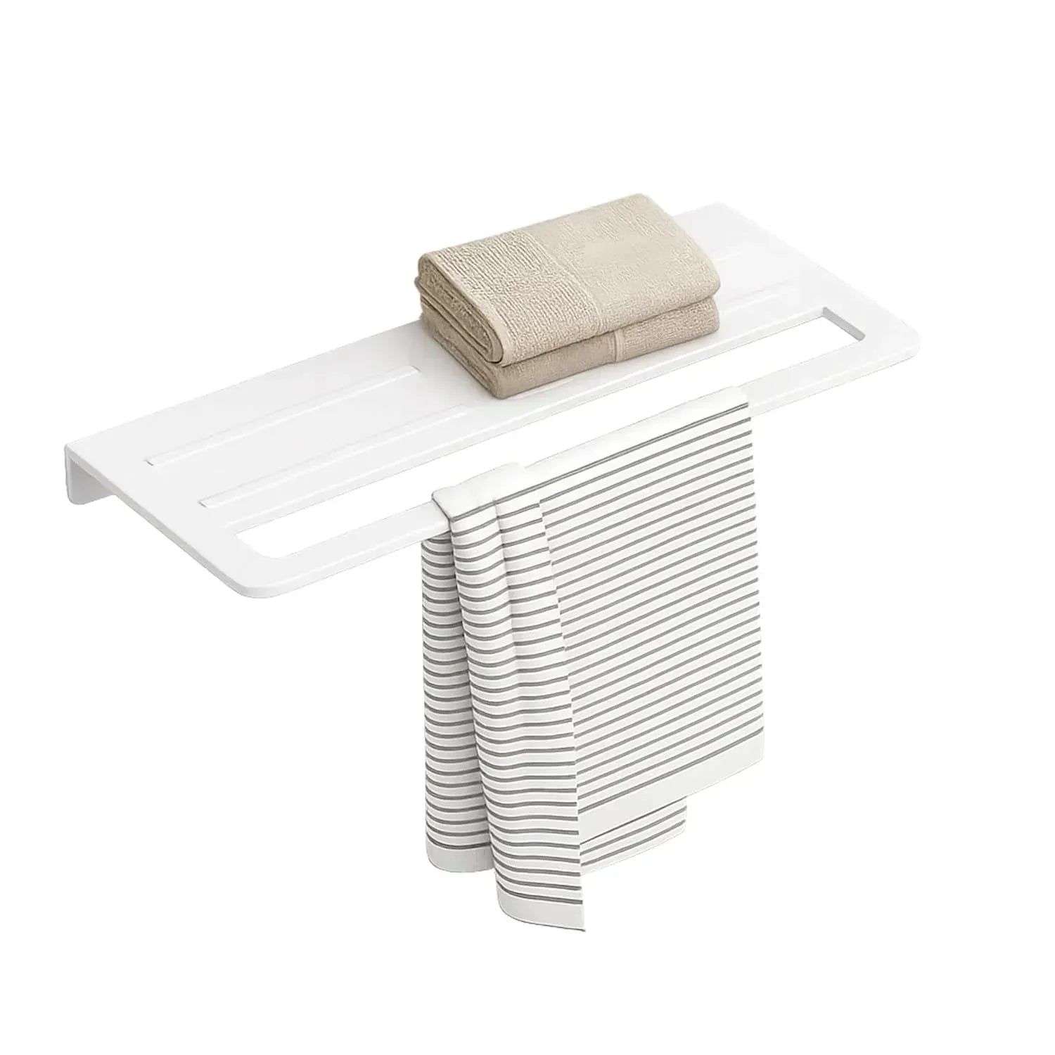 Ceramic Wall Mounted Towel Shelf White Quartz (RW-127)