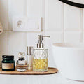 350ml Diamond White Glass Soap Dispenser with 304 Stainless Steel Pump
